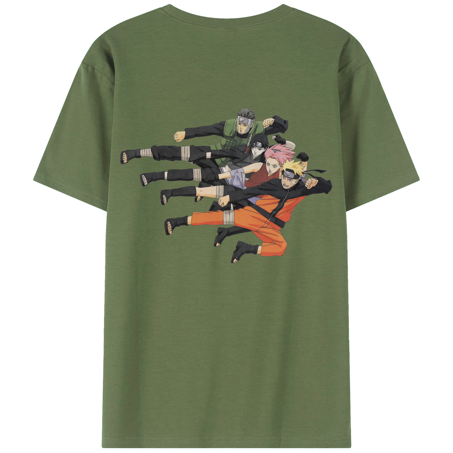 （画像用） NARUTO -ナルト- うずまき ナルト Uzumaki Naruto 綿100％ メンズ半袖Tシャツ（バックプリント） 通気性